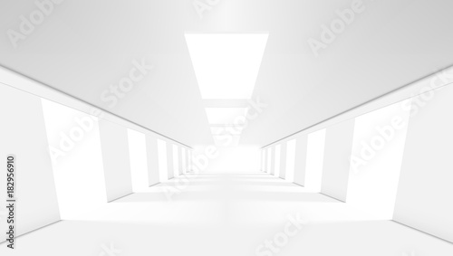 White Clean Store With Ligth Interior Design
