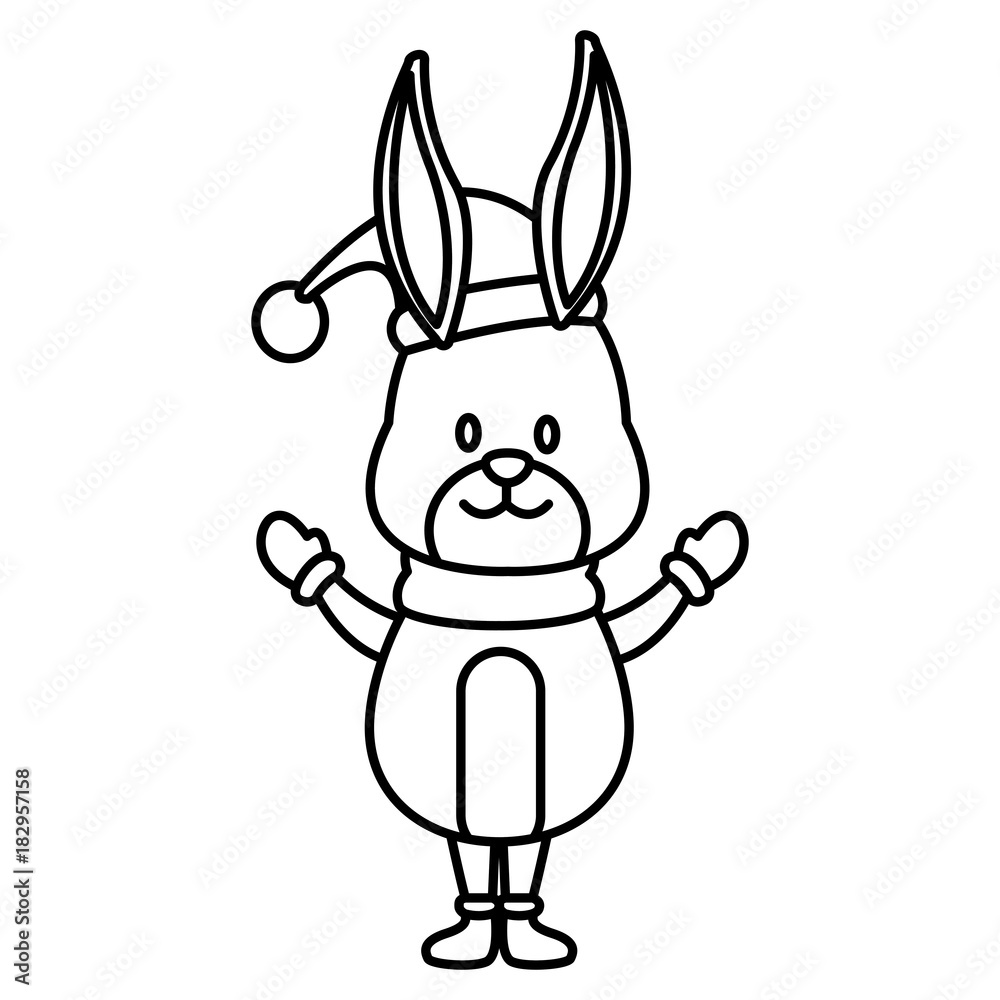 Christmas cute bunny cartoon icon vector illustration graphic design Christmas cute bunny cartoon icon vector illustration graphic design