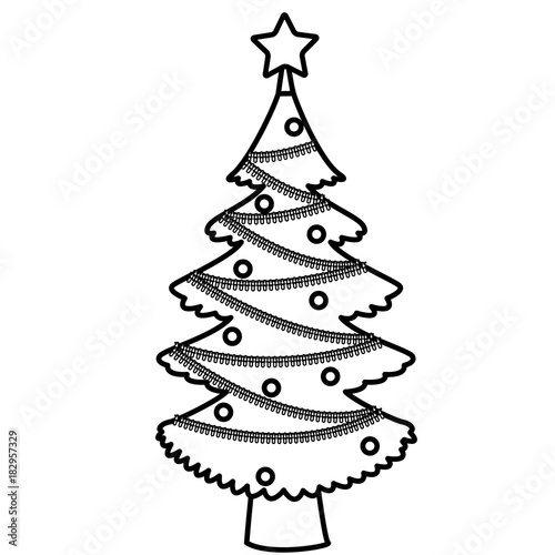 Cute Christmas tree icon vector illustration graphic design