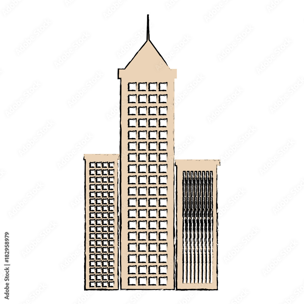 skyscraper buildings isolated icon vector illustration design