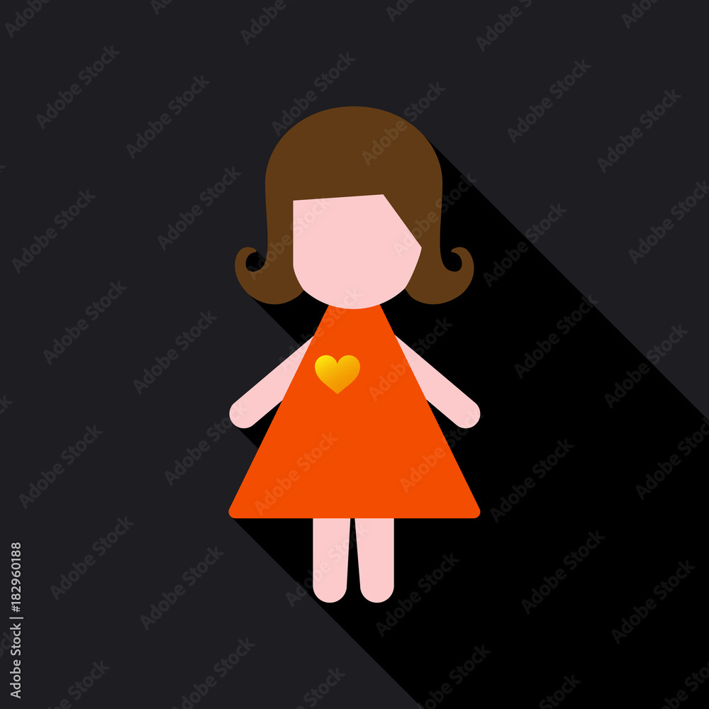 Fototapeta premium Saint valentine day - cute girl holding heart on dress