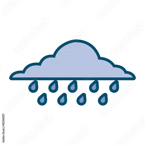 cloud rainy sky forecast storm isolated icon vector illustration
