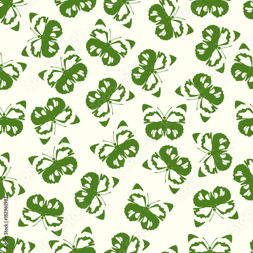 Butterfly vector illustration on a seamless pattern background © kadevo