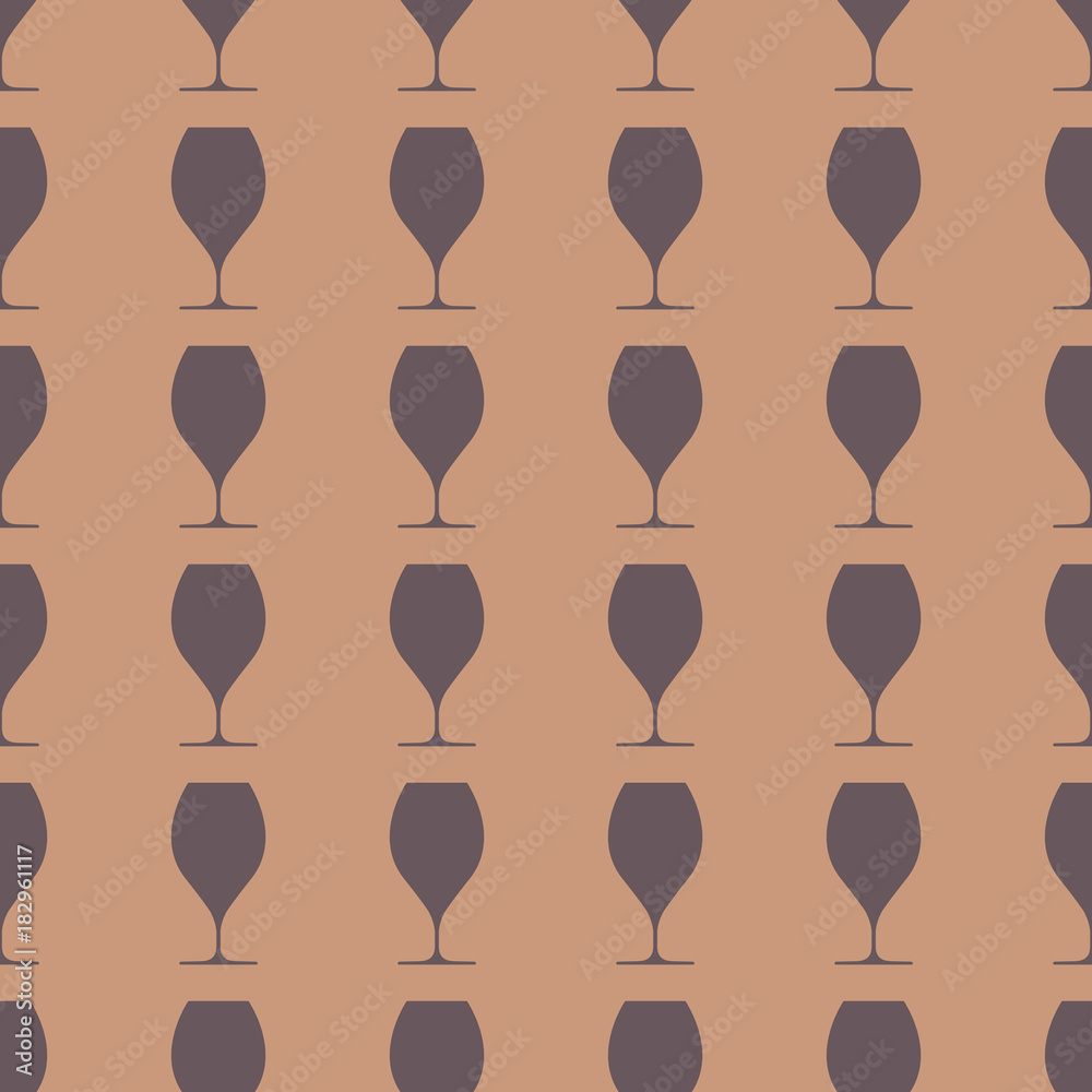 Wineglasses vector illustration on a seamless pattern background Wineglasses vector illustration on a seamless pattern background