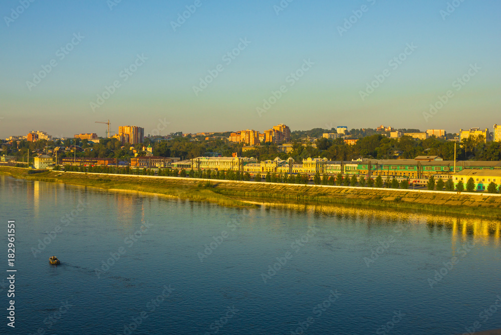Fototapeta premium Irkutsk and the Angara at dawn.
