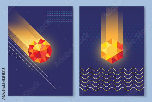 Set of Dark Wallpapers Vector Illustration