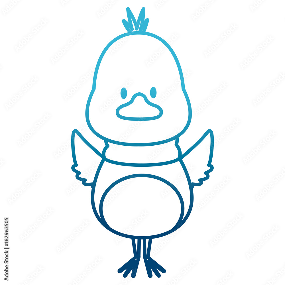 Cute bird with scarf cartoon icon vector illustration graphic design Cute bird with scarf cartoon icon vector illustration graphic design