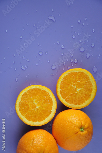 Top view of Cut Half Pieces of Navel Orange
