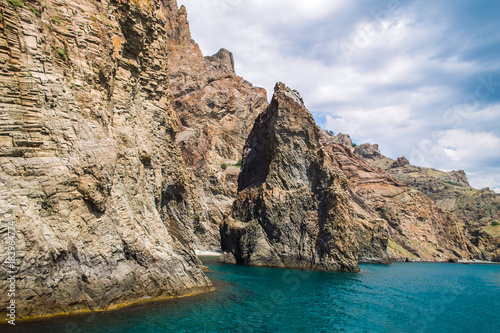 Karadag volcano cave view, Crimea, Russia