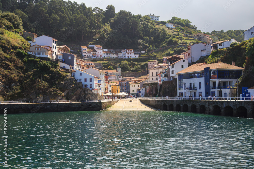 Nice views from Cudillero, small fishing village in Asturias, Spain, in a sunny day.