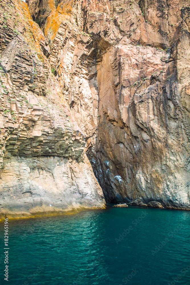 Karadag volcano cave view, Crimea, Russia