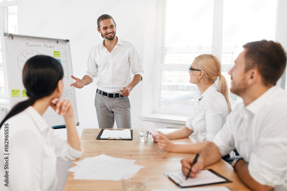 Team Meeting. Business Training With Employees In Office. Team Meeting. Business Training With Employees In Office.