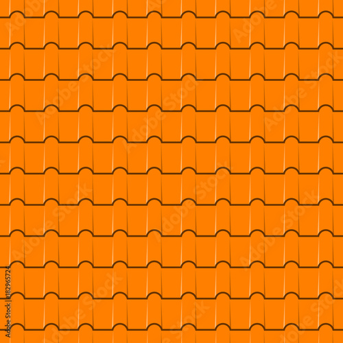 Roof tiles seamless pattern. Yellow shingles profiles background. Vector illustration.