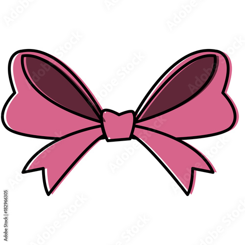 ribbon bow isolated icon vector illustration graphic design