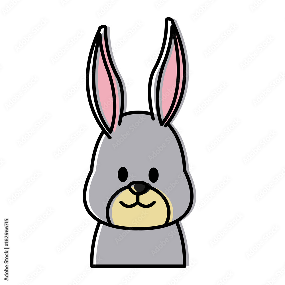 Obraz premium Cute bunny head cartoon icon vector illustration graphic design
