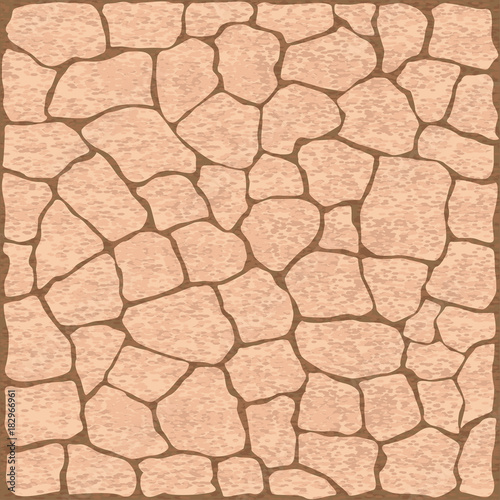 Beige wall of stones. Masonry. Vector texture