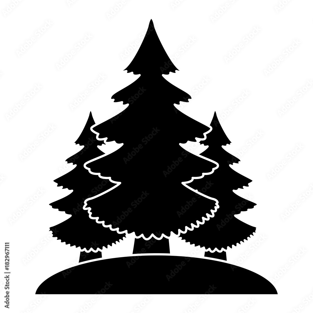 Trees pines isolated icon vector illustration graphic design Trees pines isolated icon vector illustration graphic design