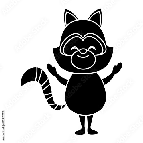 Cute raccoon head cartoon icon vector illustration graphic design