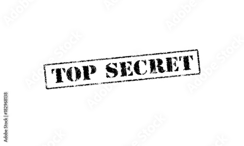 Billede på lærred top secret rubber stamp on a white background red letters