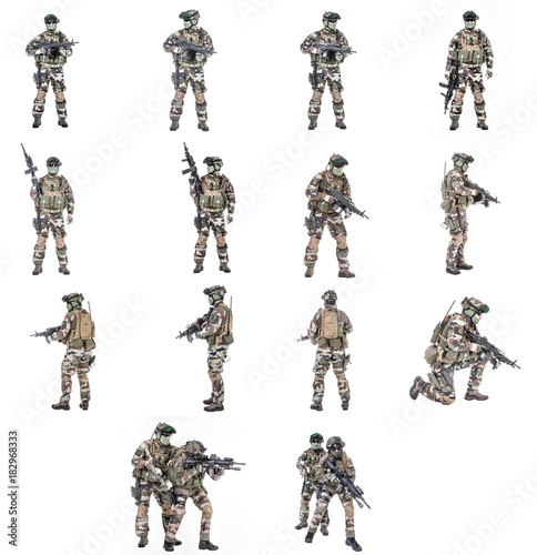 Foto Set of Paratroopers of french 1st Marine Infantry Parachute Regiment RPIMA studi