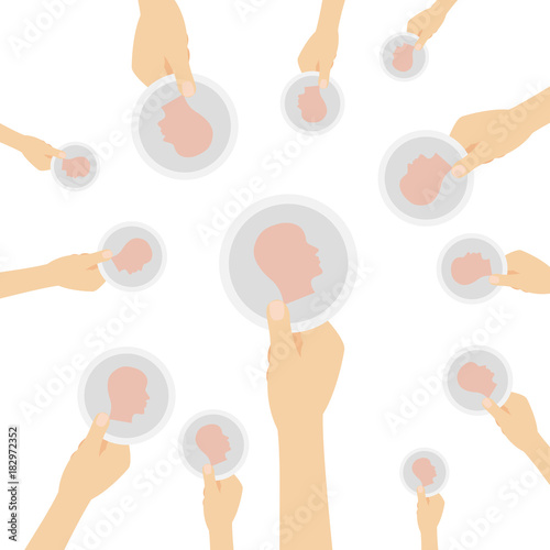 Hand hält Symbol - Kopf