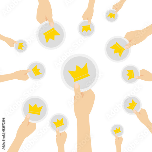 Hand hält Symbol - Krone