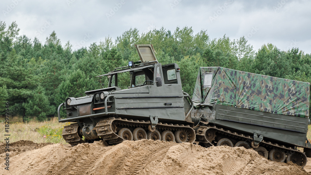 Fototapeta premium ARTICULATED ALL-TERRAIN TRACKED CARRIER - Military vehicle