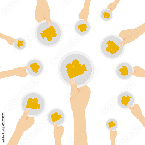 Hand hält Symbol - Projektor