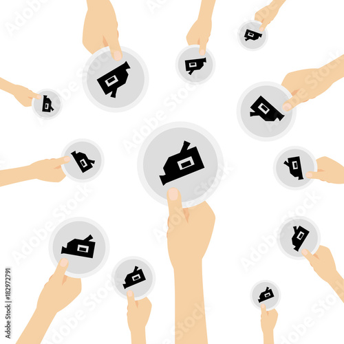 Hand hält Symbol - Camcorder