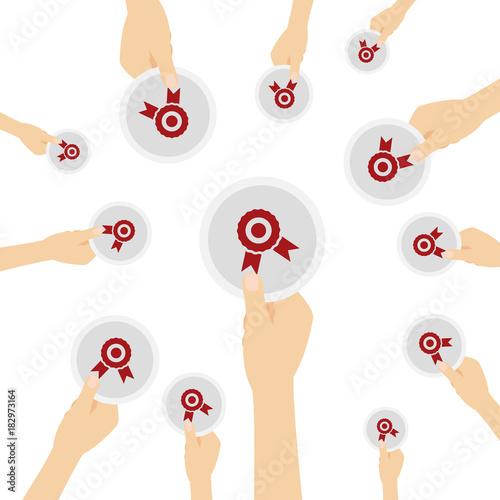 Hand hält Symbol - Abzeichen
