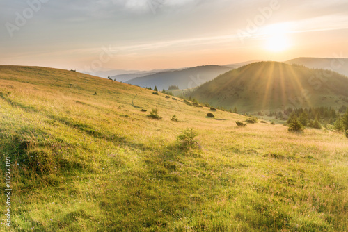 Sunset in the mountains