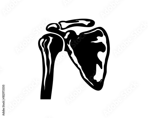 Black Shoulder Bone Illustration Logo Silhouette