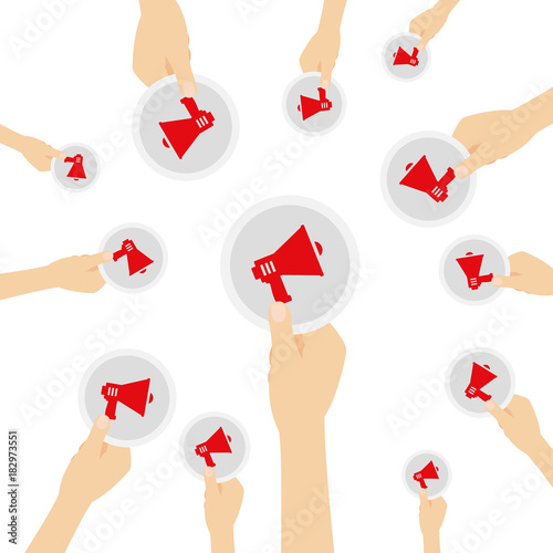 Hand hält Symbol - Megaphon