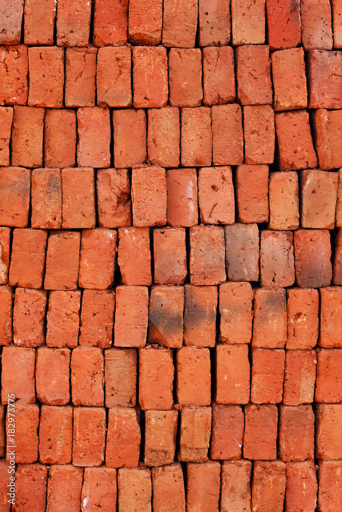 Fototapeta premium Red Bricks pile background
