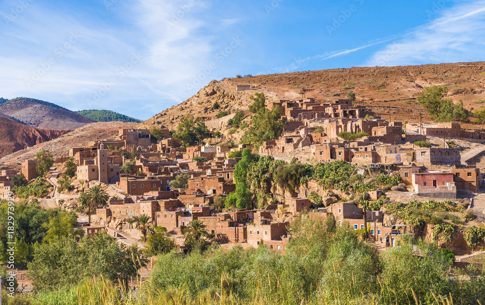 Tahanaout, a Berber village in the Ttoubkal National Park, Marocco.