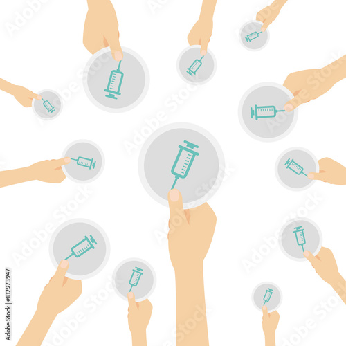 Hand hält Symbol - Spritze