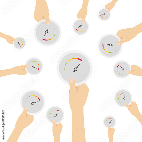 Hand hält Symbol - Tacho