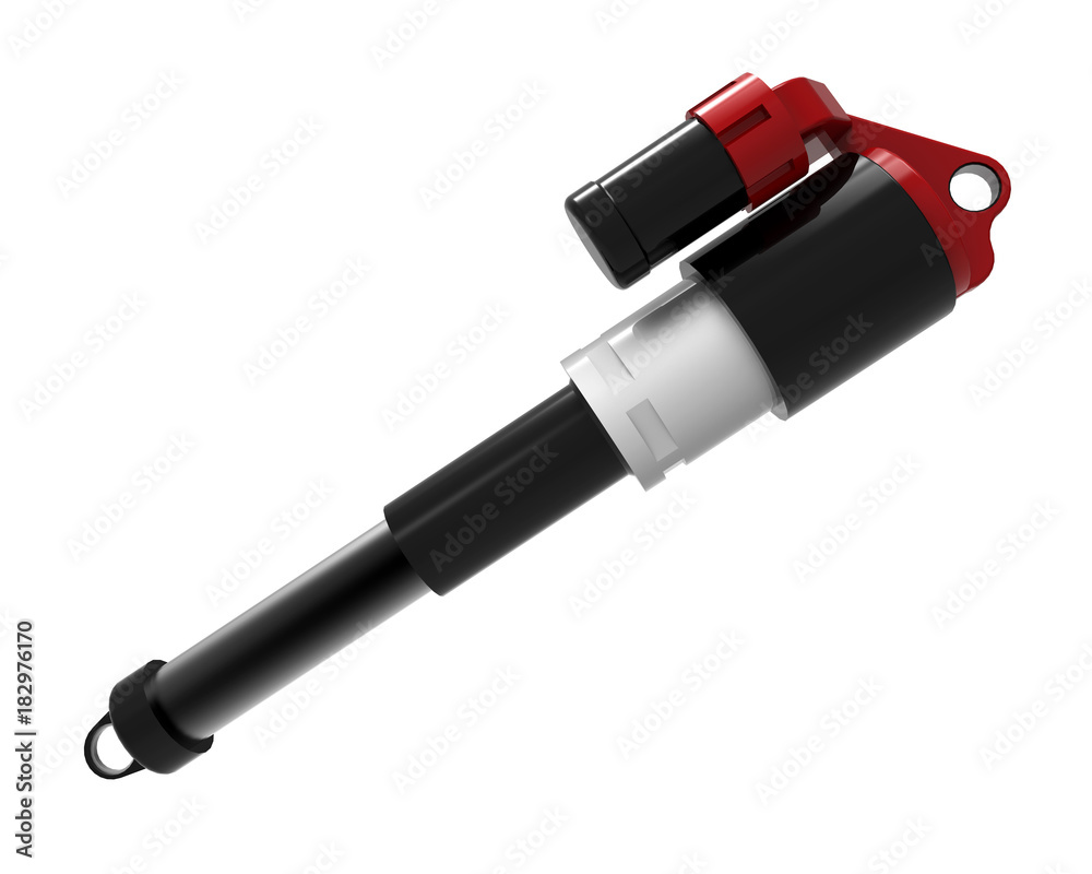 shock absorbers isolated on white background. 3D