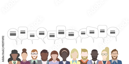 Leute mit Sprechblasen - Scheckkarte