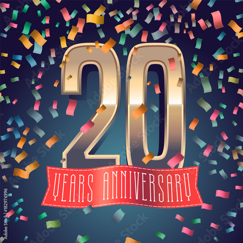 20 years anniversary vector icon, logo