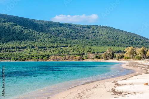 Beach in a sunny and cloudy day