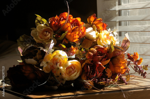Beautiful flower bouquet with warm colors