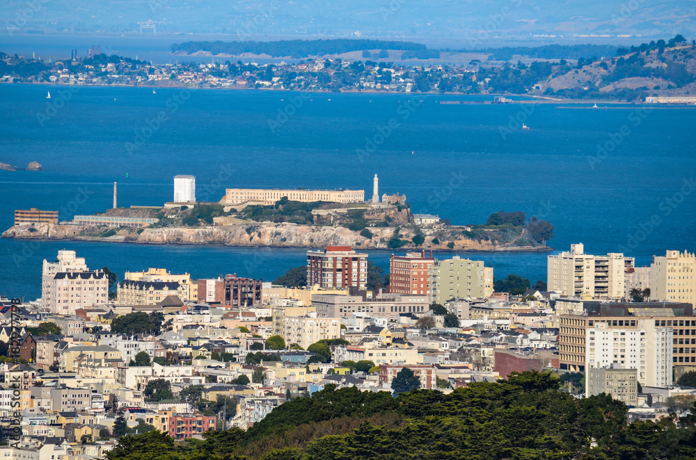 View of San Francisco Ca. bay with Alcatraz in view