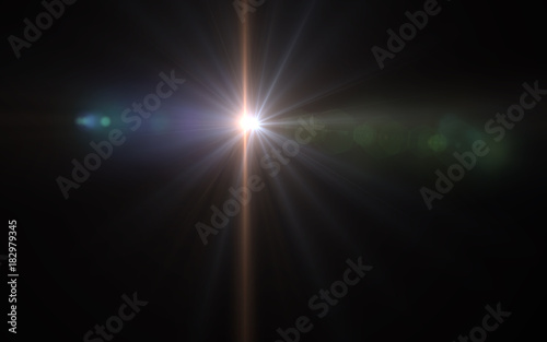 abstract vertical lens flare light over black background