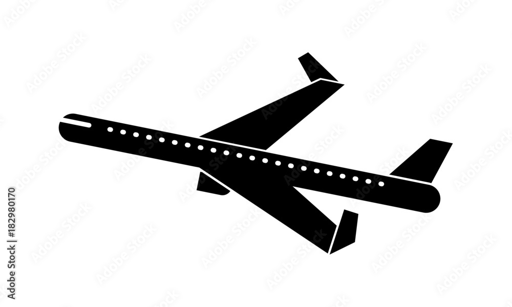 Aeroplane Icon Isolated. Airplane Illustration.