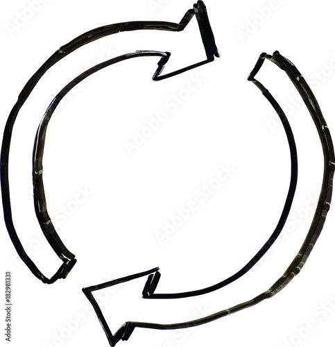 Cycle Of Circle Arrows White Board Illustration