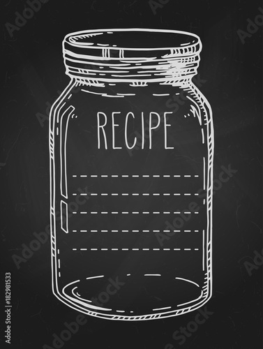Hand drawn jar recipe template