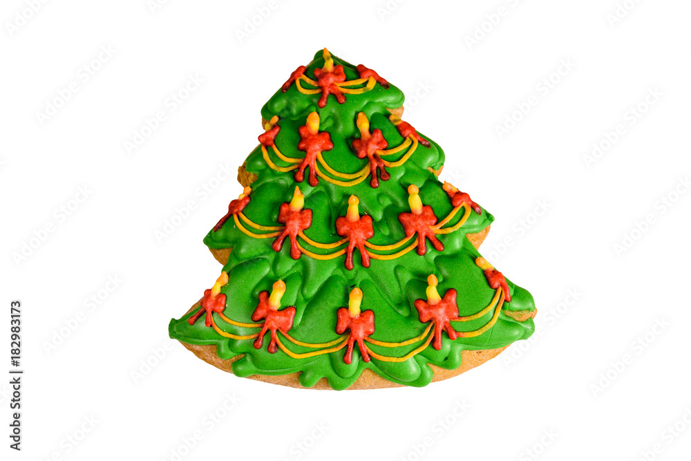 Gingerbread christmas tree isolated on a white background Gingerbread christmas tree isolated on a white background