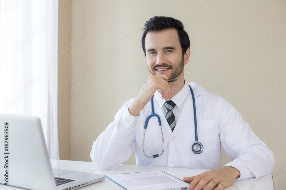 Portrait of Doctor working with happy emotion at hospital, People with medical concept. Portrait of Doctor working with happy emotion at hospital, People with medical concept.