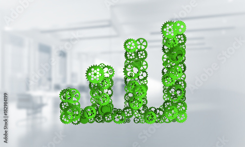 Concept of progress and income in business presented by going up arrow